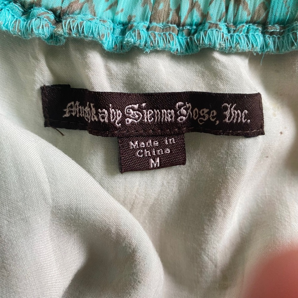 Mushka by Sienna Rose Turquoise Snakeskin Chevron Strapless Maxi Dress Womens M - Picture 3 of 14